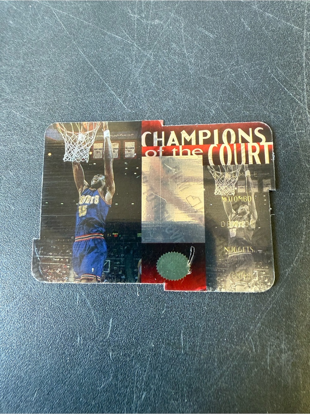 DIKEMBE MUTOMBO 1995-96 UPPER DECK SP CHAMPIONS OF THE COURT DIE-CUT CARD #C7